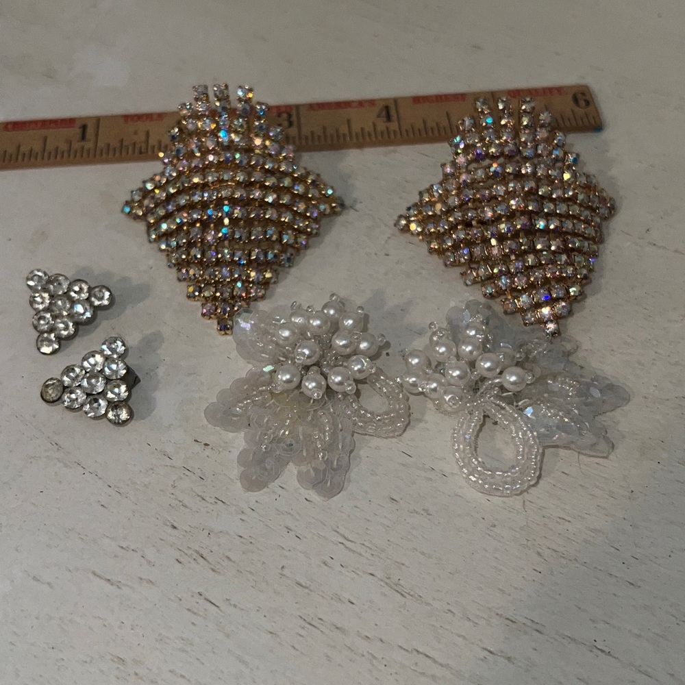 Lot 3 sets AB Rhinestone crystal shoe clips scarf clips